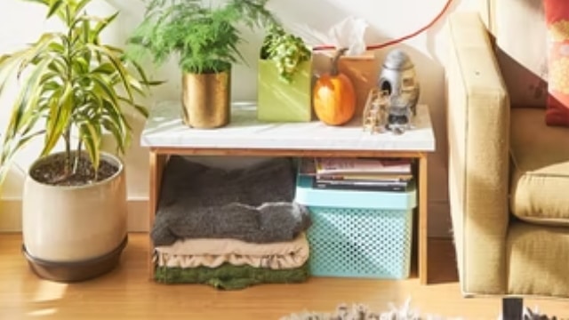 Use Your Side Table's Floor Space as Storage